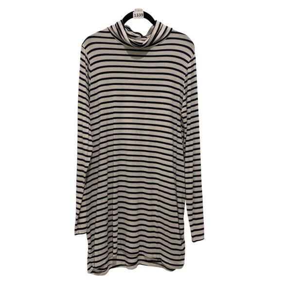 Old Navy Tops - Old Navy Dress, Striped, Turtle Neck, Old Navy, L, White & Blue